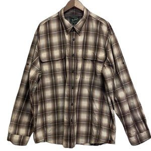Woolrich Brown Plaid Nylon Utility Shirt